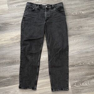 Abercrombie & Fitch Charcoal Straight Leg Jeans High Rise Mom Jean